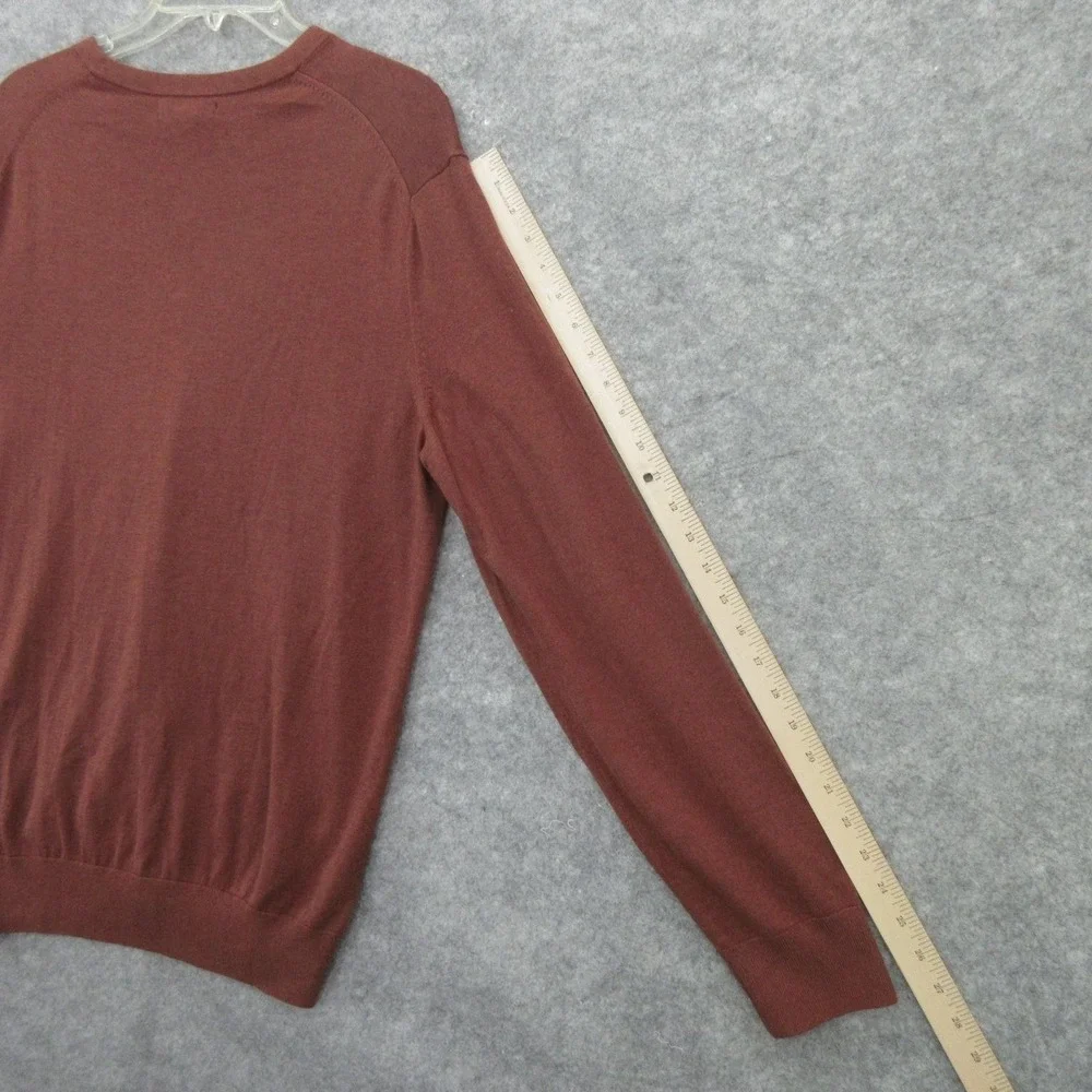 Banana Republic Sweater Mens Large Brown V Neck Silk Cashmere Knit New